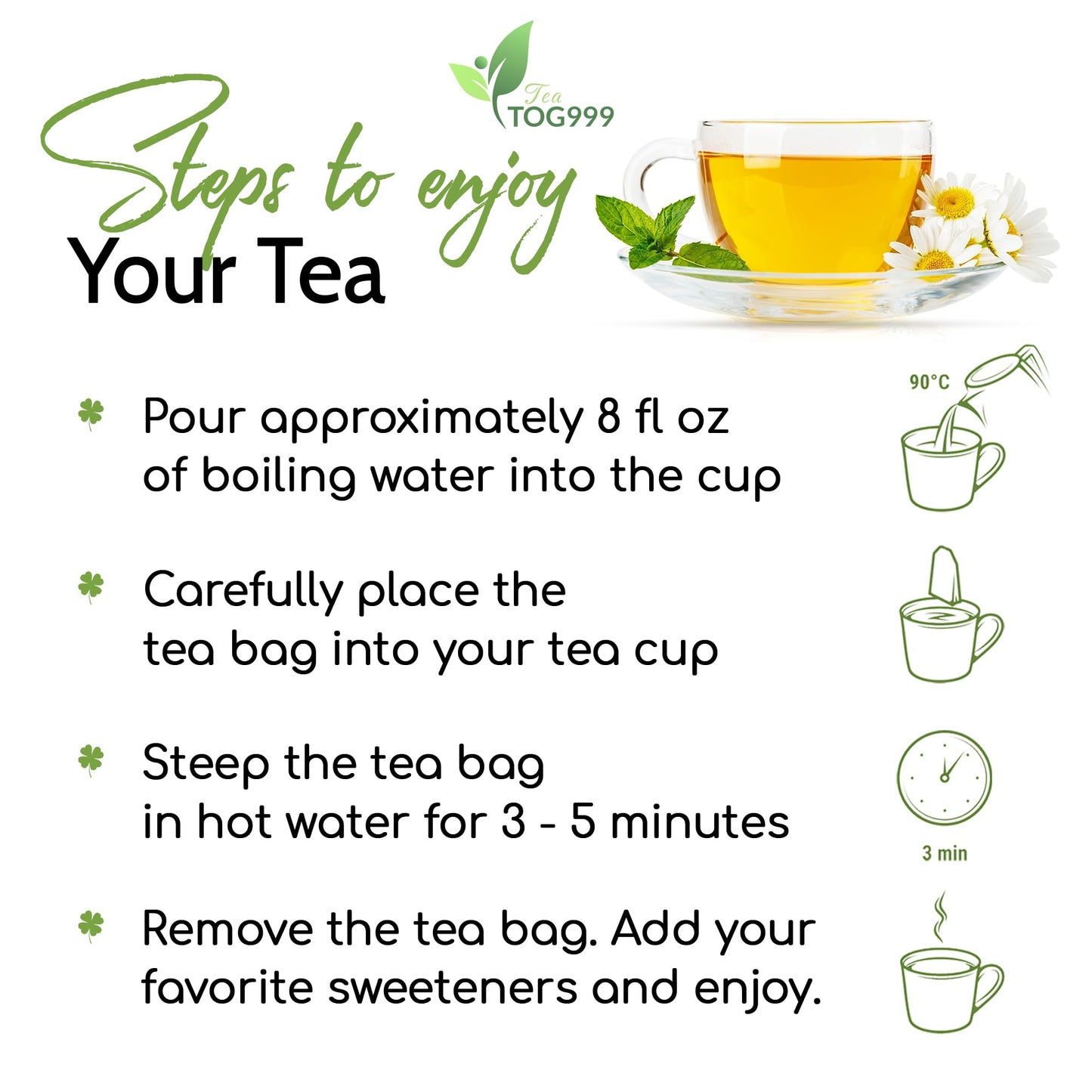 TOG999 Holy Basil Leaf Tea Bags, 100% Natural Herbal Tea, Vegan, 120 Bags