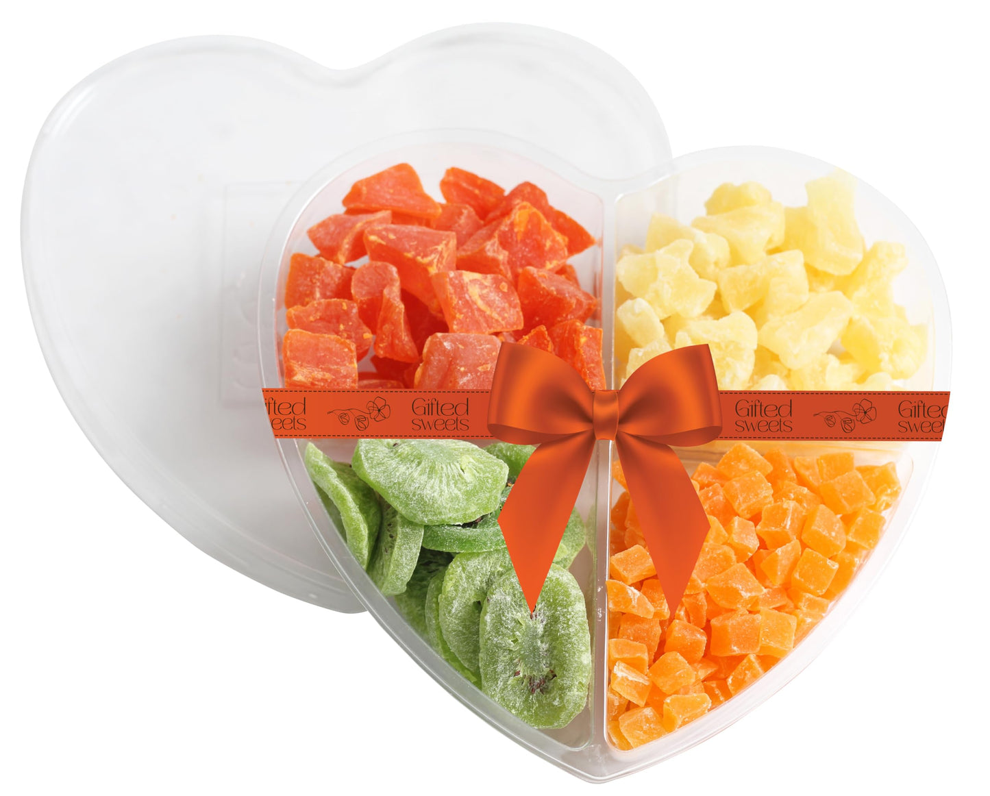 Heart Shaped Dried Fruit Tray - Sweet Dried Fruit Assortment - Large Dried Fruit Gift Basket - Romantic Arrangement Platter - He