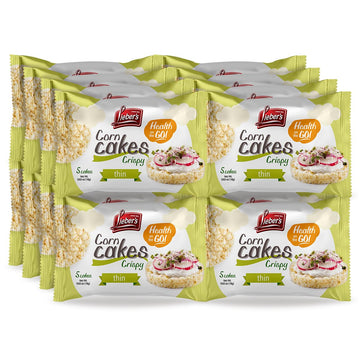 LEIBERS Corn Cakes On the Go Snack Pack - 16 Packs - 5 Thin, Crispy Cakes Per Pack - Kosher, Vegan, Wheat, Gluten and Cholestero