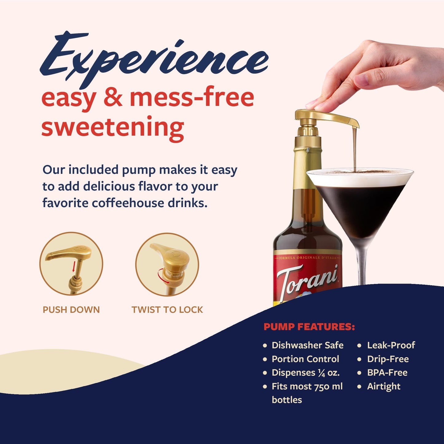 Torani Syrup Coffee Liqueur Flavoring, Glass Bottle with Pump, 25.4 Fl Oz