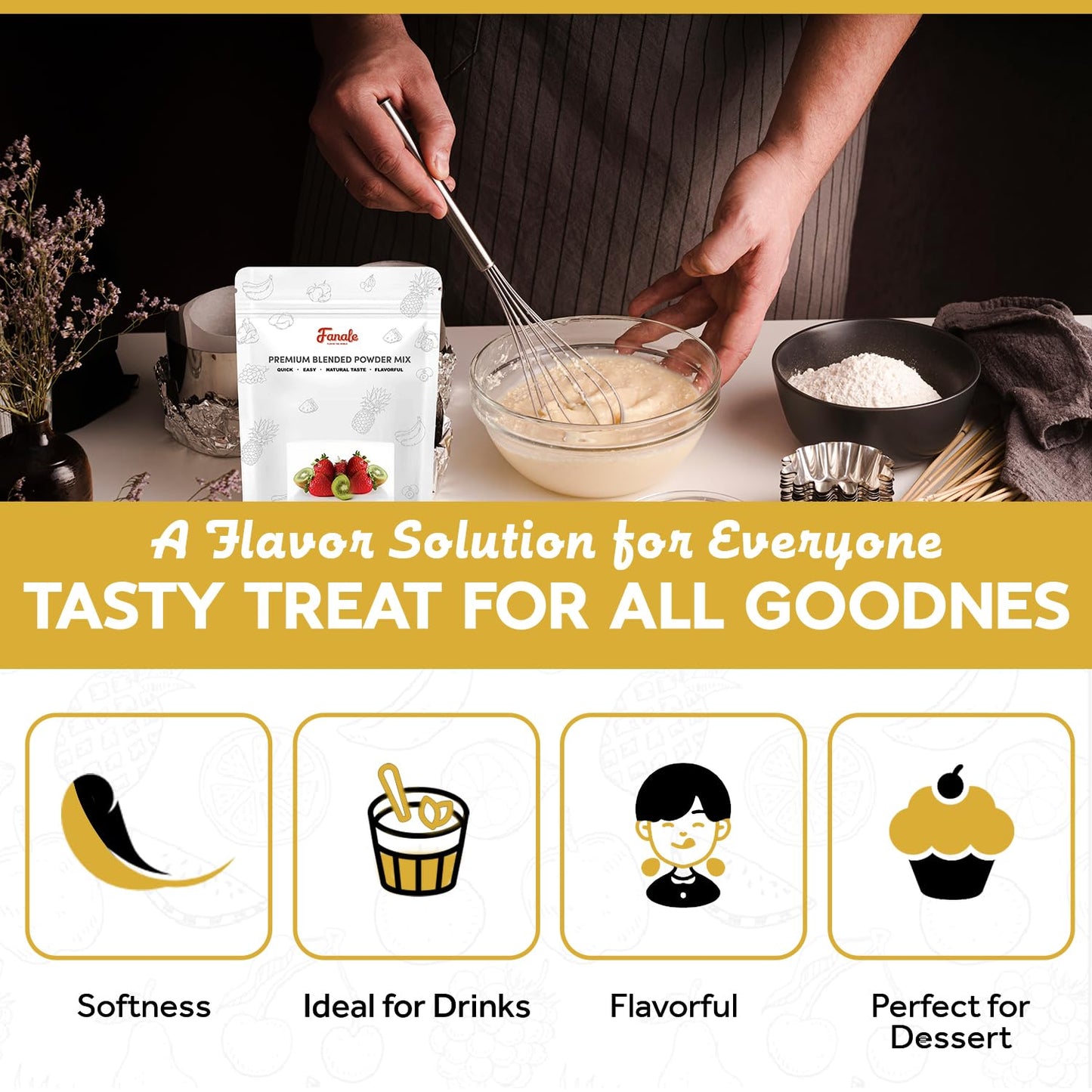 Fanale Premium Condensed Bubble Tea Flavoring Powder | Perfect For Baking, Smoothies, Desserts And Drinks | Instant Flavoring Po