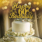 RokAPary 60th Birthday Cake Topper, Gold Glitter, Sturdy Acrylic, Double-Sided Decoration