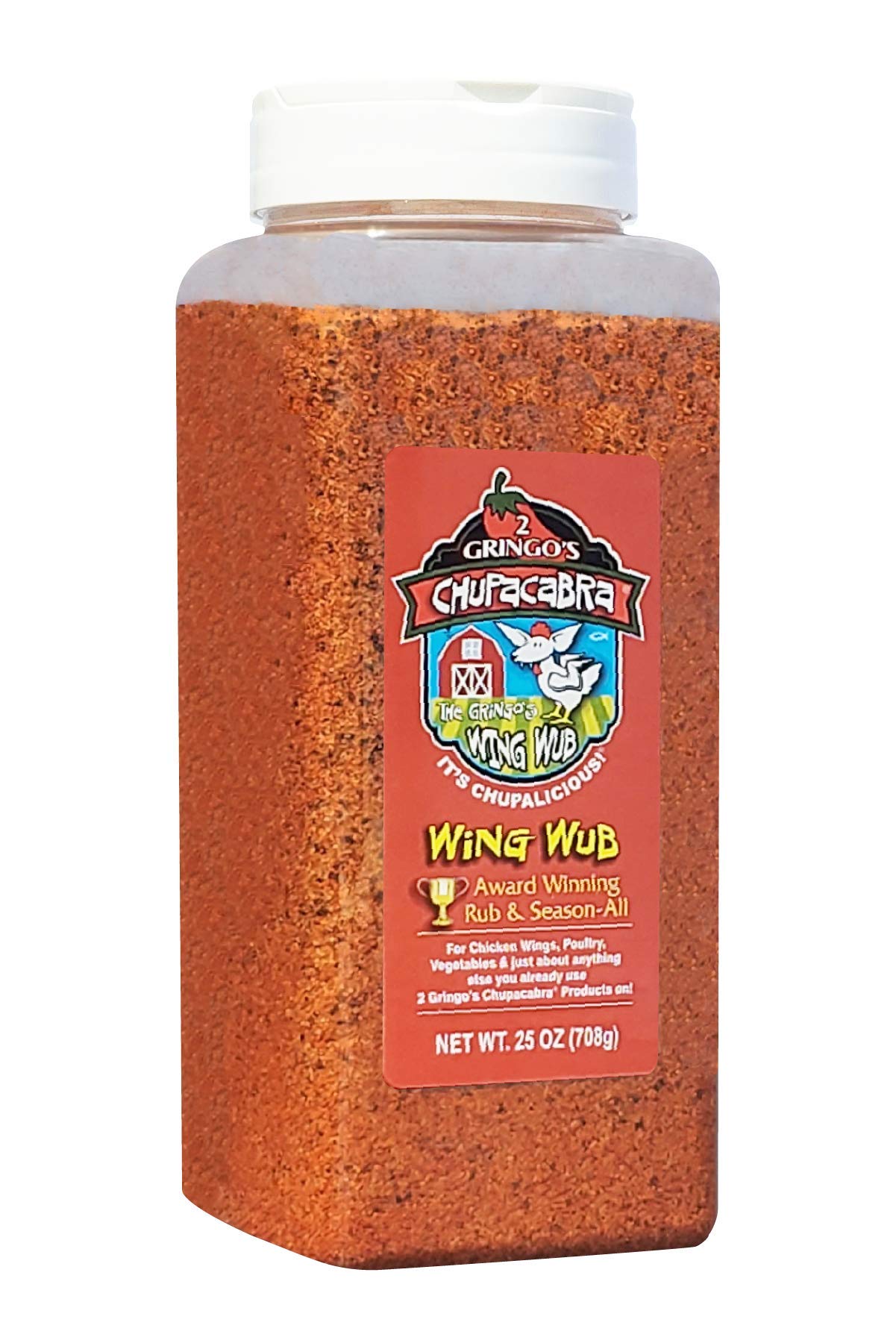 2 Gringos Chupacabra Wing Wub Seasoning, 25 Ounces, Cooking Flavoring, Pack of 1