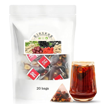 Gkaikpe Kidney Tea Formula Ginseng Six Treasure Tea, Ginseng Six Treasure Tea, Individually Packed 20 Bags, Formula Six Treasure