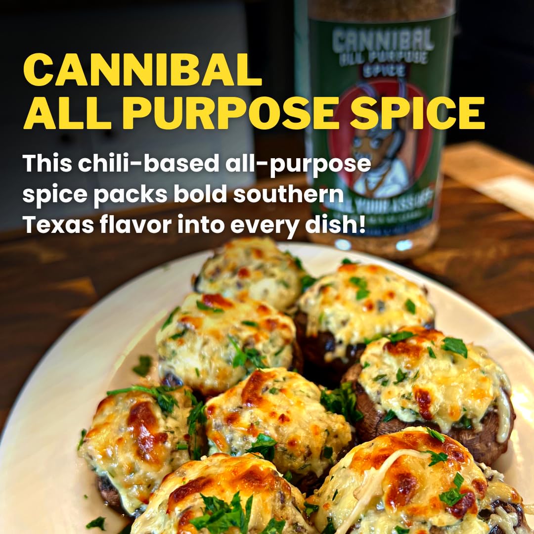 Grill Your As* Off Cannibal Bbq Seasoning – 10Oz Chili-Based Southern Texas Bbq Rub For Steak, Beef & Burgers – Msg & Gluten Free – Usa Made & Veteran Owned