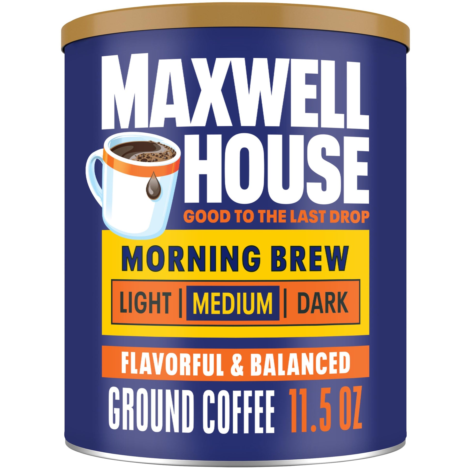MAXWELL HOUSE Medium Roast Ground Coffee, 11.5 oz Canister, Pack of 1