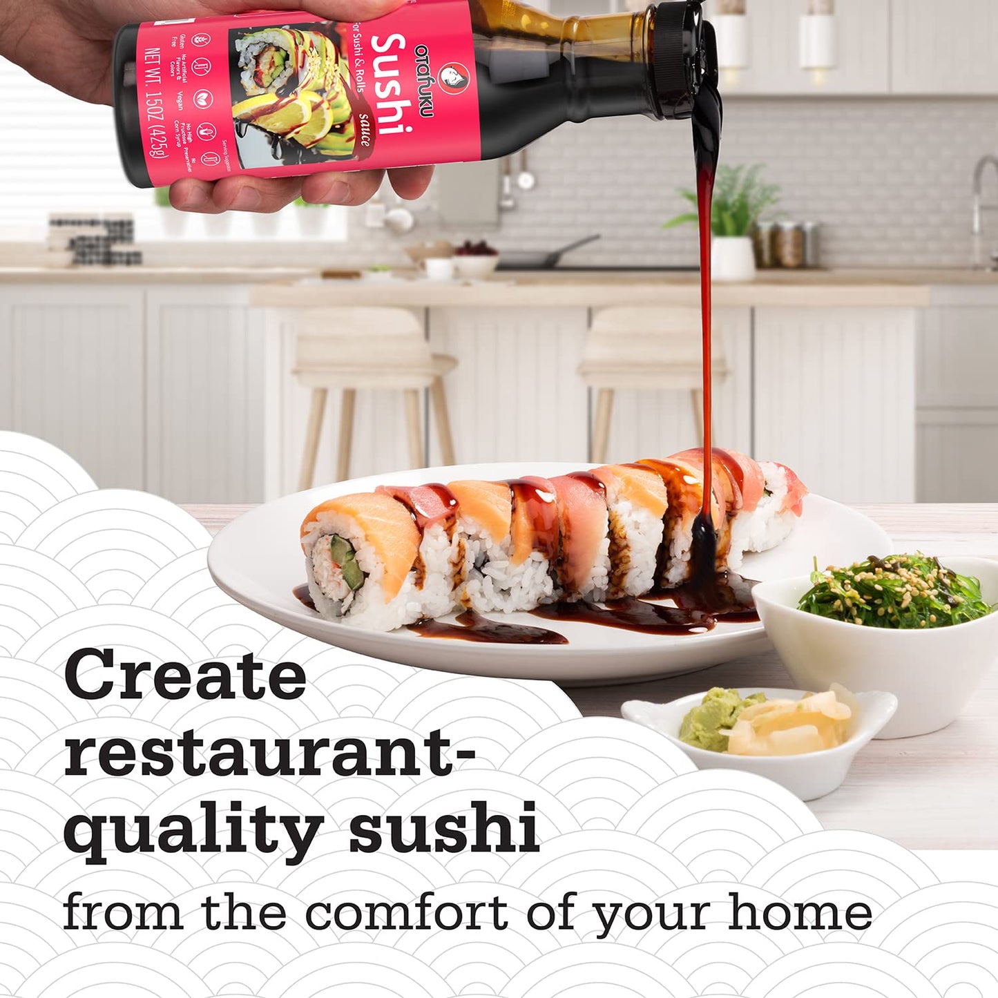 Otafuku Sushi Eel Sauce For Sushi Rolls, Japanese Unagi Sauce Gluten Free, 15 Oz (6 Pack)