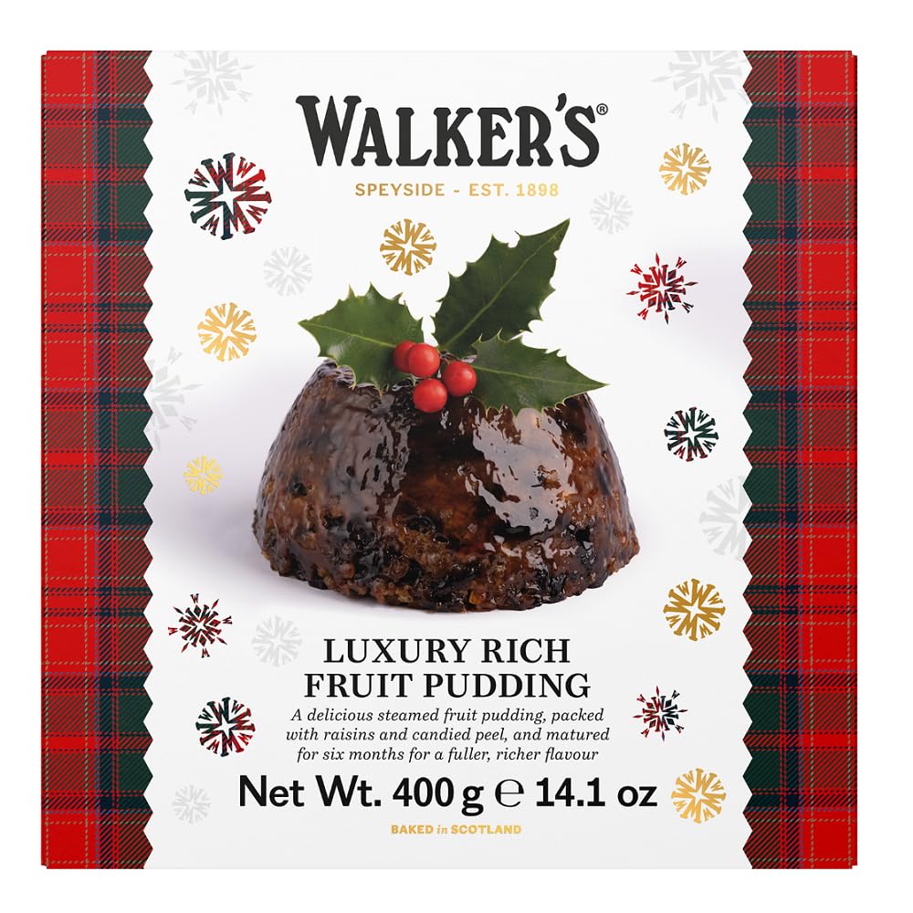 Walkers Nonsuch Christmas Pudding with Rich Fruit - 14.1 Oz, 1 Pound, Perfect Holiday Dessert