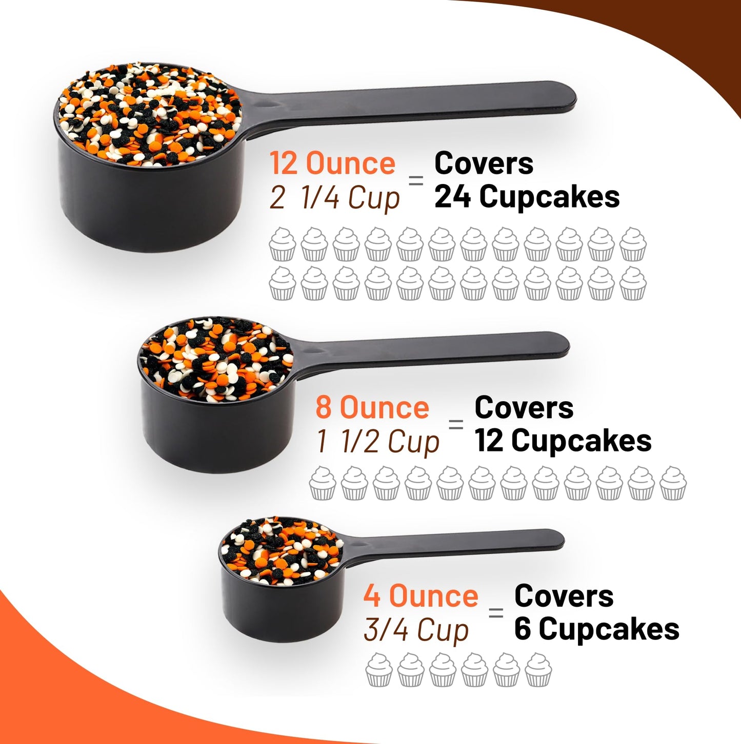 Halloween Party Sprinkle Mix | Resealable Standup Bag | Jimmies And Nonpariels In Orange, White, And Brown | Halloween Themed Sprinkles | Bulk Sprinkles For Baked Goods And More 4 Oz