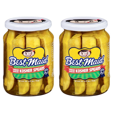 Best Maid Products 24 oz Glass Jars - Dill, Kosher Hamburger Slices & Habanero Chips - 2 Pack