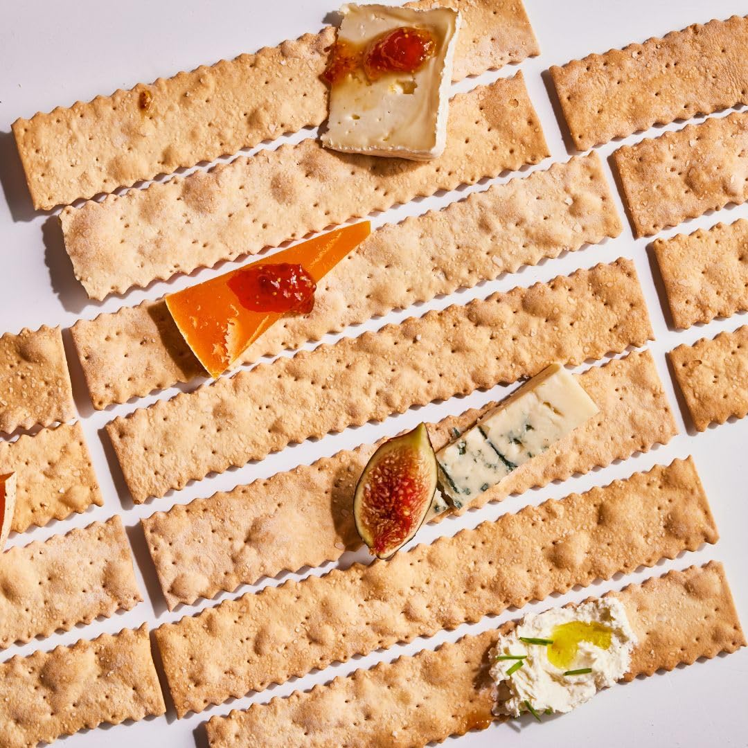 Rustic Bakery Sourdough Flatbread Crackers - Olive Oil & Sel Gris - 24 Oz Pack - Artisan Snack for Cheese Platters