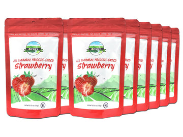 Orsky Freeze Dried Strawberries Fruit Snacks 12 Single-Serve Pack Dried Strawberry, Kosher, No Sugar Added, Holiday Gifts, Dehyd