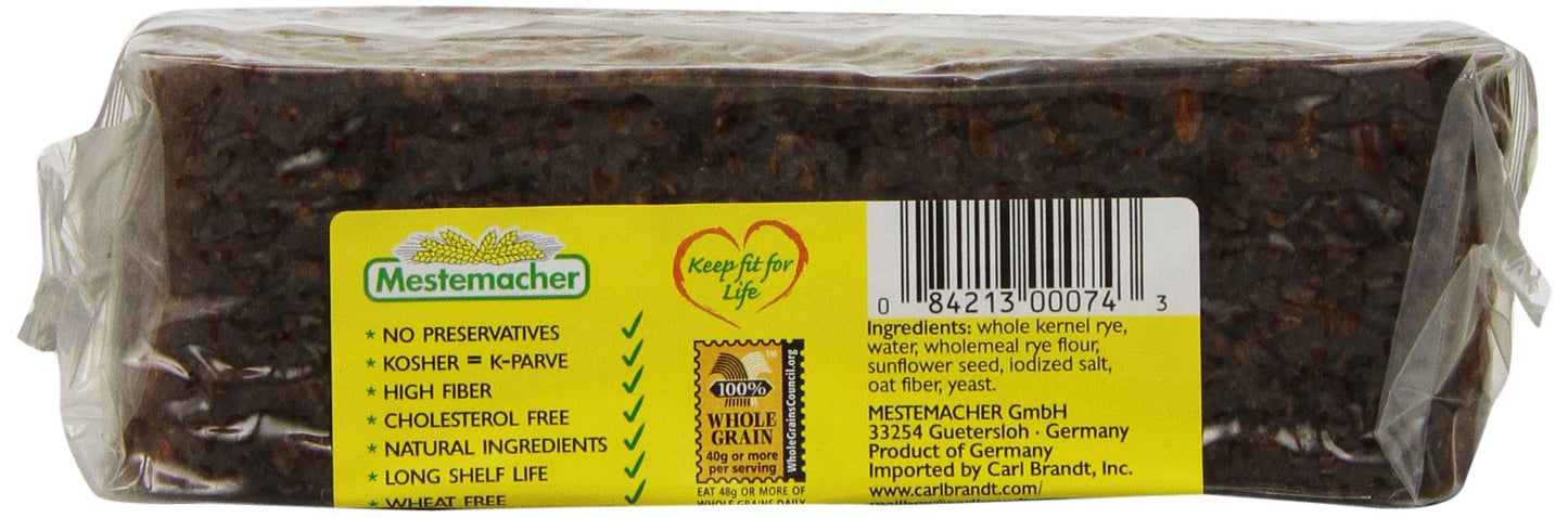 Mestemacher Bread, Sunflower Seed, 1.1 Pound (Pack Of 12)
