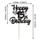 YCTHUNFISH 15th Birthday Cake Topper Glitter Heart Star Black Bamboo Decoration