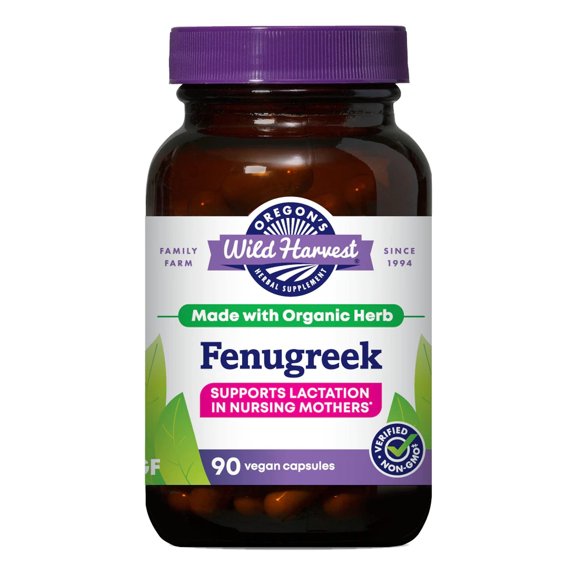 Oregons Wild Harvest Fenugreek Herbal Supplement, 90 Count, Organic, Model BWA49978