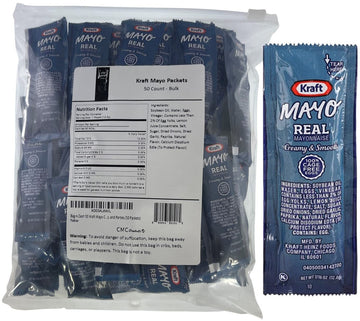 Gift Set: Mayo Packets (12G) – 50 Count With Spreader In Food-Safe Resealable Bag By Cmc Products (Approximately 50 Packets)