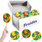 Fruidles Jumbo Rainbow Swirl Lollipop - 4 Inch, Individually Wrapped Sucker, Pack of 3