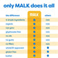 MALK Almond Milk Unsweetened Vanilla (32oz  Pack of 6) - Shelf Stable Organic Almond Milk Vanilla  Non GMO  Whole 30  Dairy Free  Vegan  Plant Based  No Gums or Fillers - Lattes Cereal Coffee Creamer