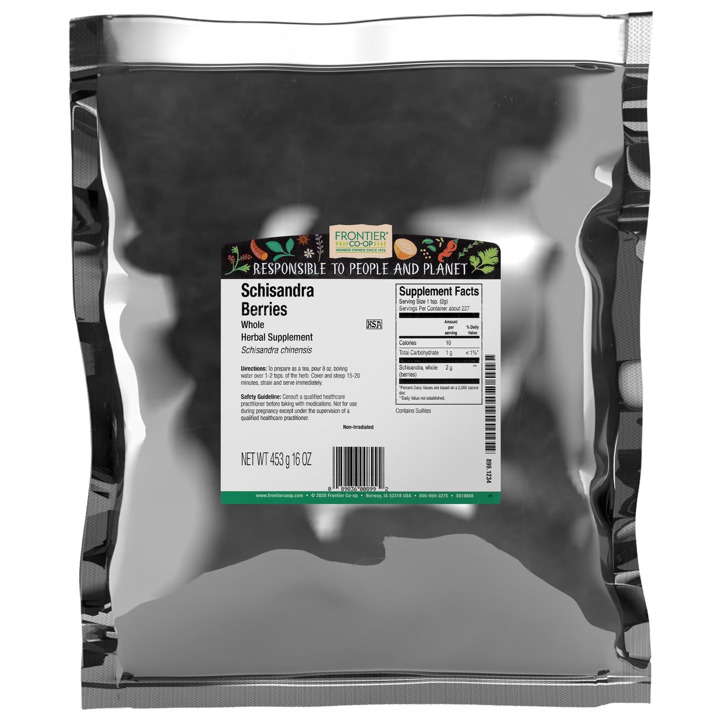 Frontier Co-op Schisandra Berries, 100% Pure Dried, 1lb Bulk Bag, Whole