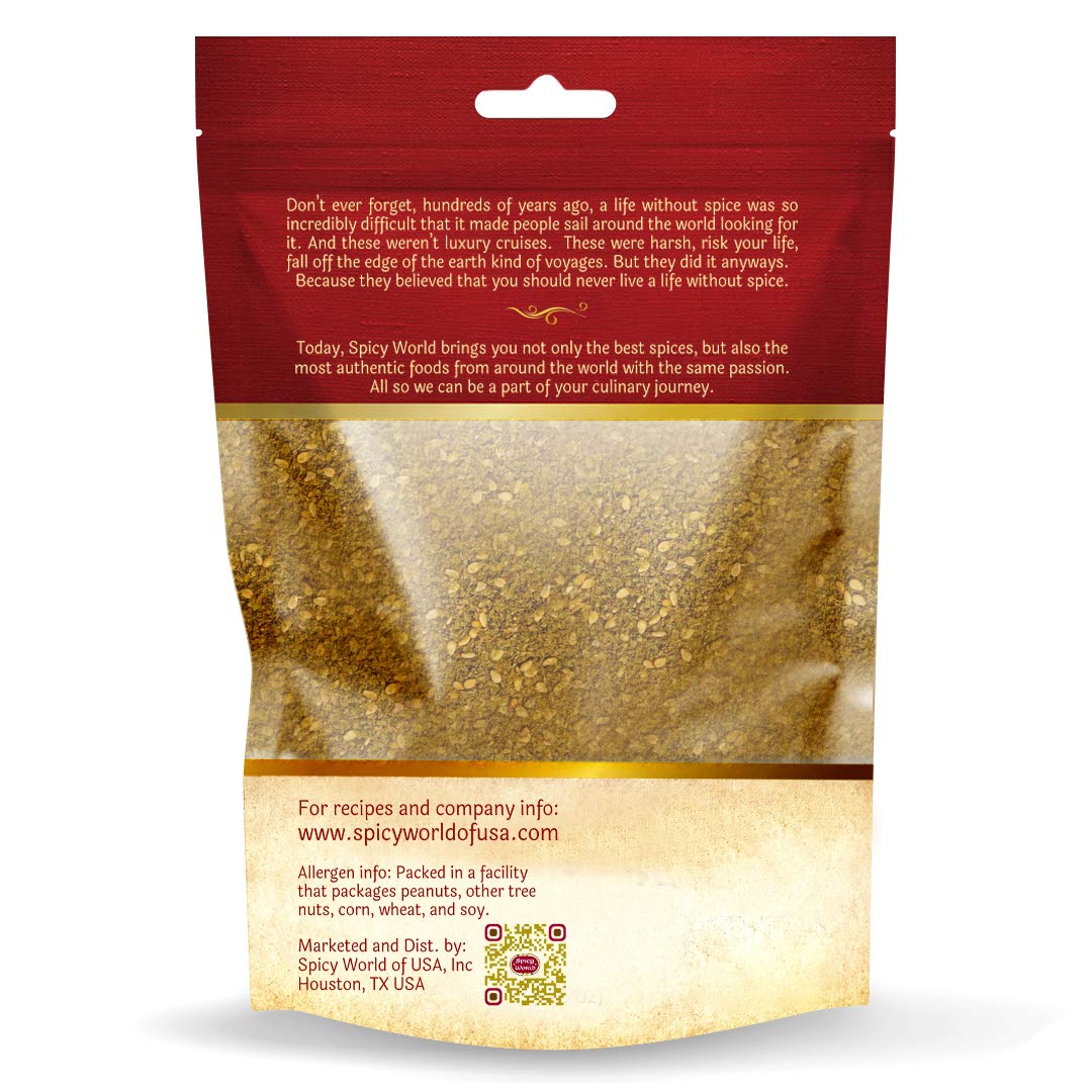 Spicy World Zaatar 7 Ounce LARgE Bag  Traditional Middle Eastern Zatar Spice Blend with Thyme & Sumac  Zaatar Seasoning