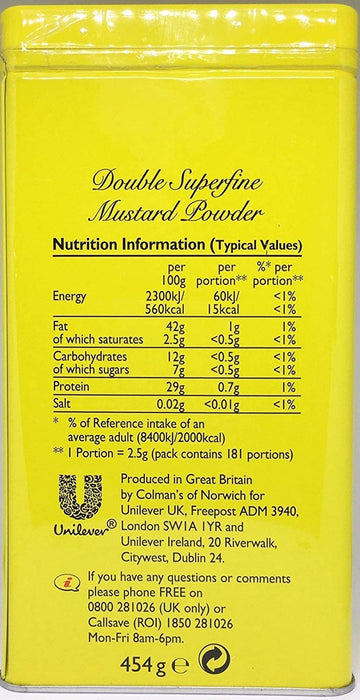 Colman'S Dry Mustard Powder, 16 Ounce