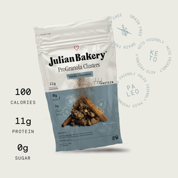 Julian Bakery Progranola Cereal | Vanilla Cinnamon Cluster | 11G Protein | 2 Net Carbs | Gluten-Free | Grain-Free | 9Oz (3 Pack)