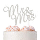 Crystal Creations Mr and Mrs Wedding Cake Topper - Premium Silver Metal - 1 Count Pack