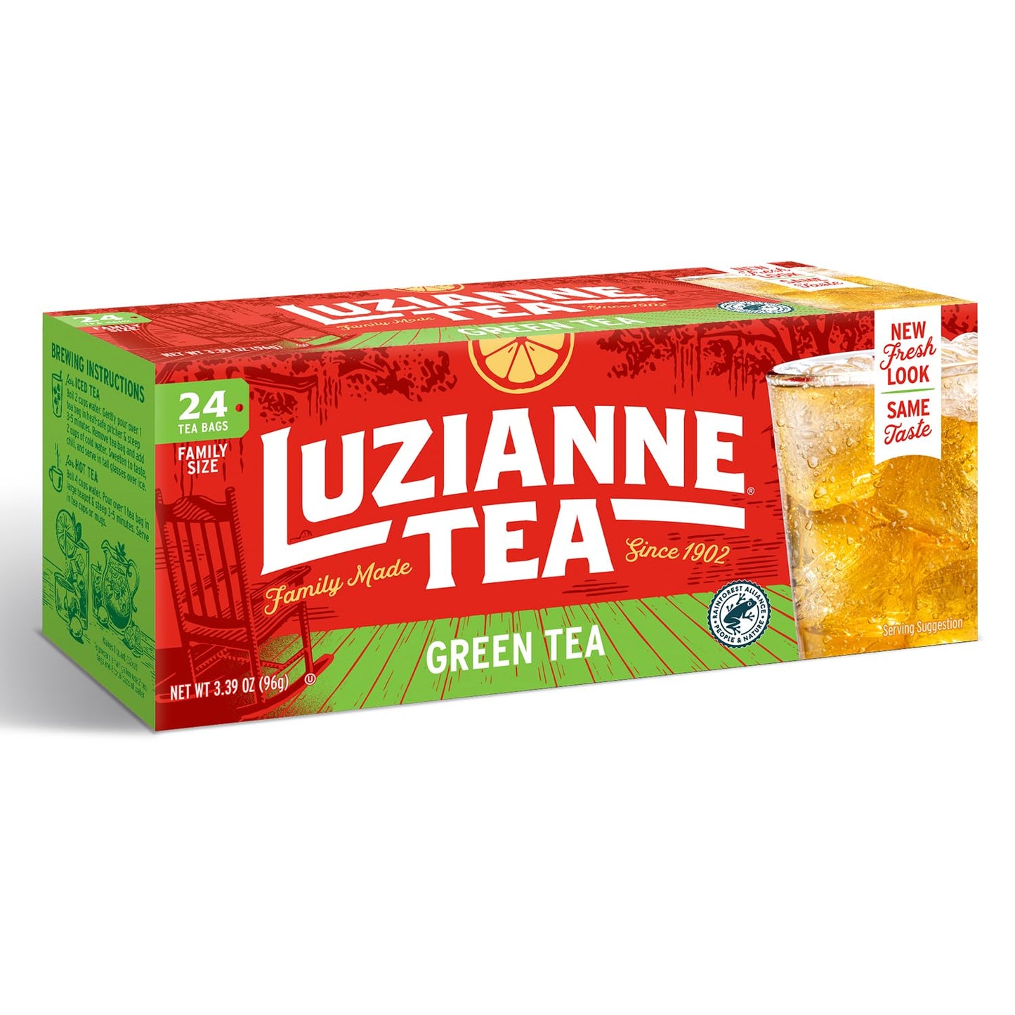 Luzianne Green Tea Bags, Family Size, 24Ct Box (Pack Of 1)