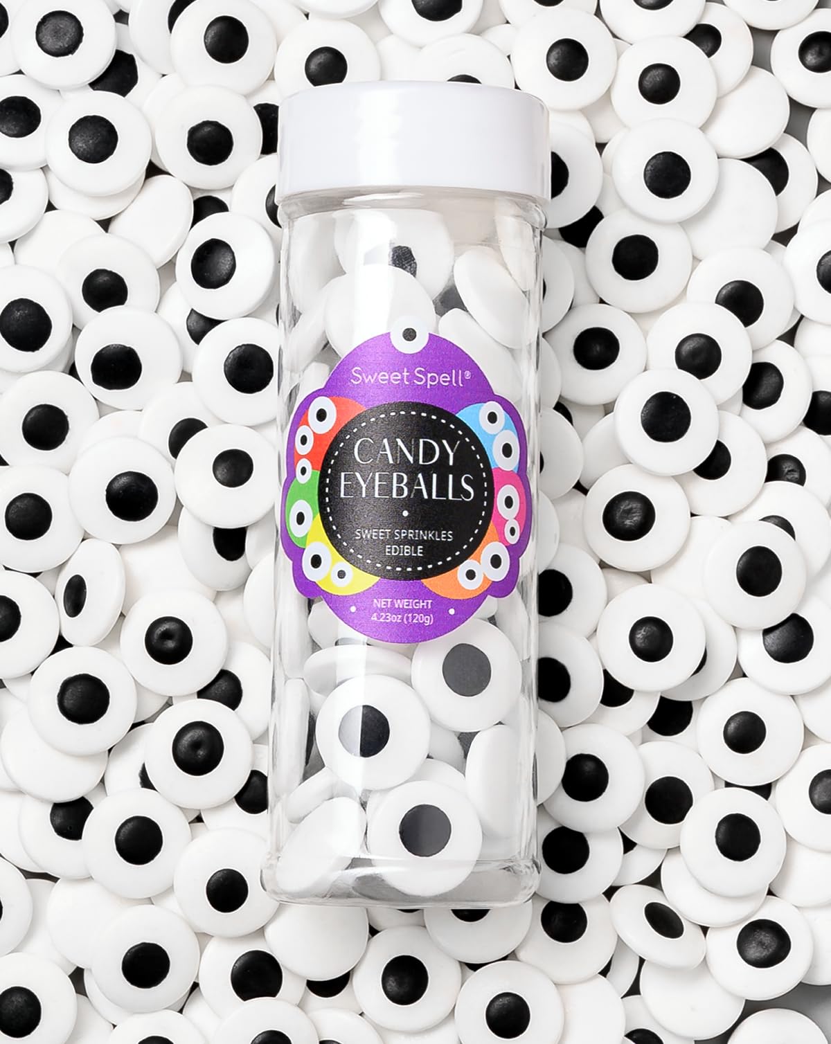 Sweet Spell Candy Eyeballs - Edible Candy Eyes Sprinkles For Decorating Halloween Cookies  Cakes  Cupcakes  And Baking (120G/4.2Oz  18 Mm)