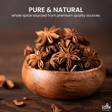Fusion Select 16 Oz Dried Star Anise - Whole Badian Spice For Oriental & Indian Dishes & Recipes - Natural Herbs & Seasoning For