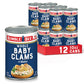 Bumble Bee Whole Baby Canned Clams, 10 Oz Can (Pack Of 12) - Ready To Eat - 13G Protein Per Serving - Gluten Free