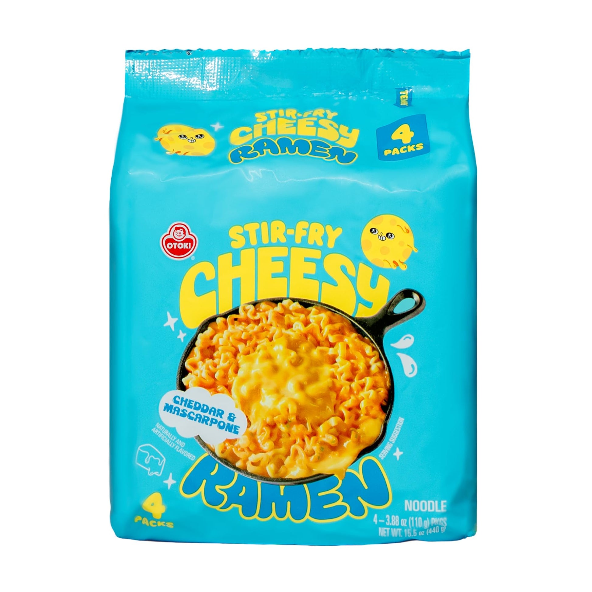 Otoki Cheesy Ramen Noodles, Mac & Cheese Meets Ramen, Cheddar & Mascarpone Flavor, Korean Instant Ramen, 3.88 oz Pack of 8