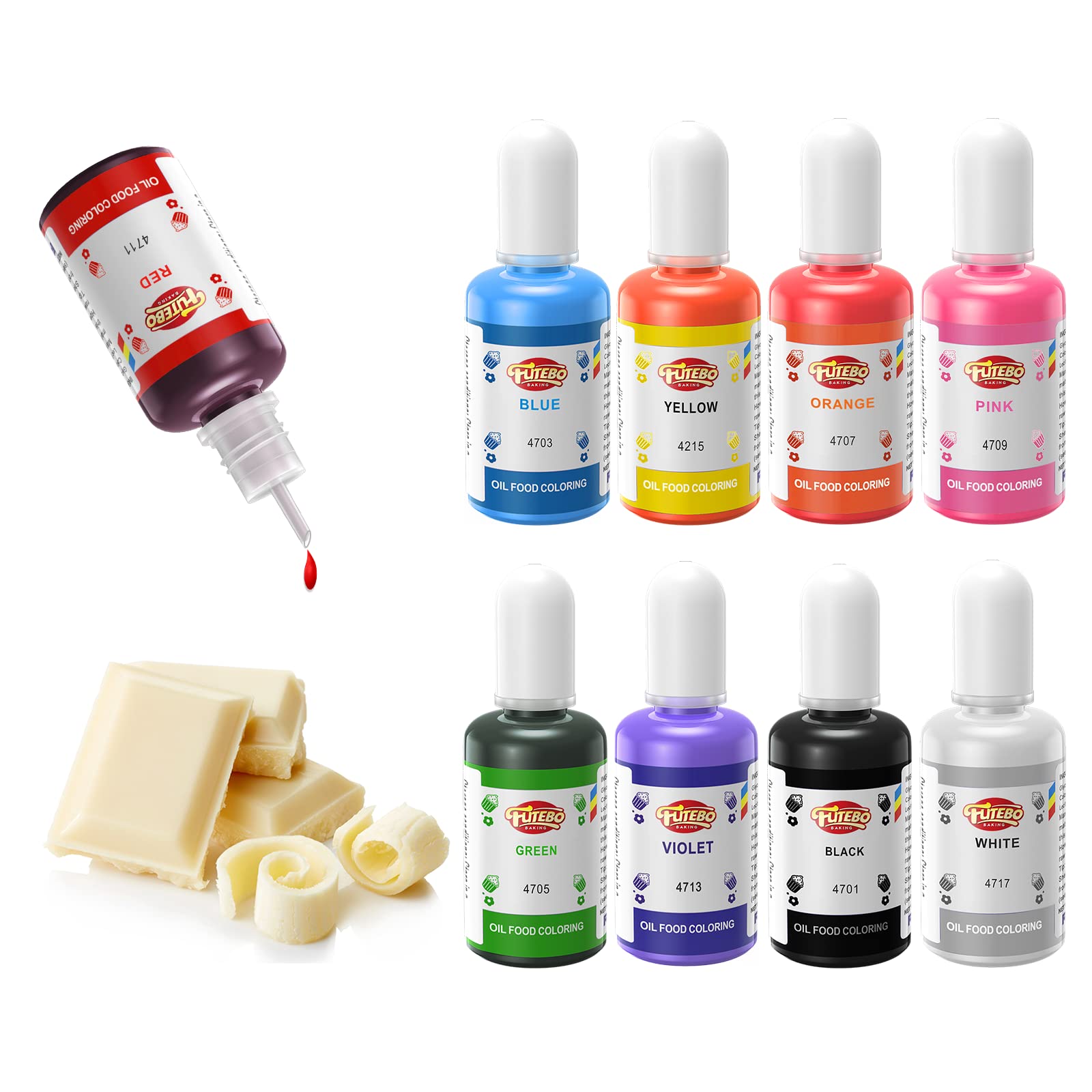 Oil Based Food Coloring, 15ml Large Capacity Food Coloring for Icing, Dye Color for Chocolate Candy Cake, Edible Oil Food Grade 