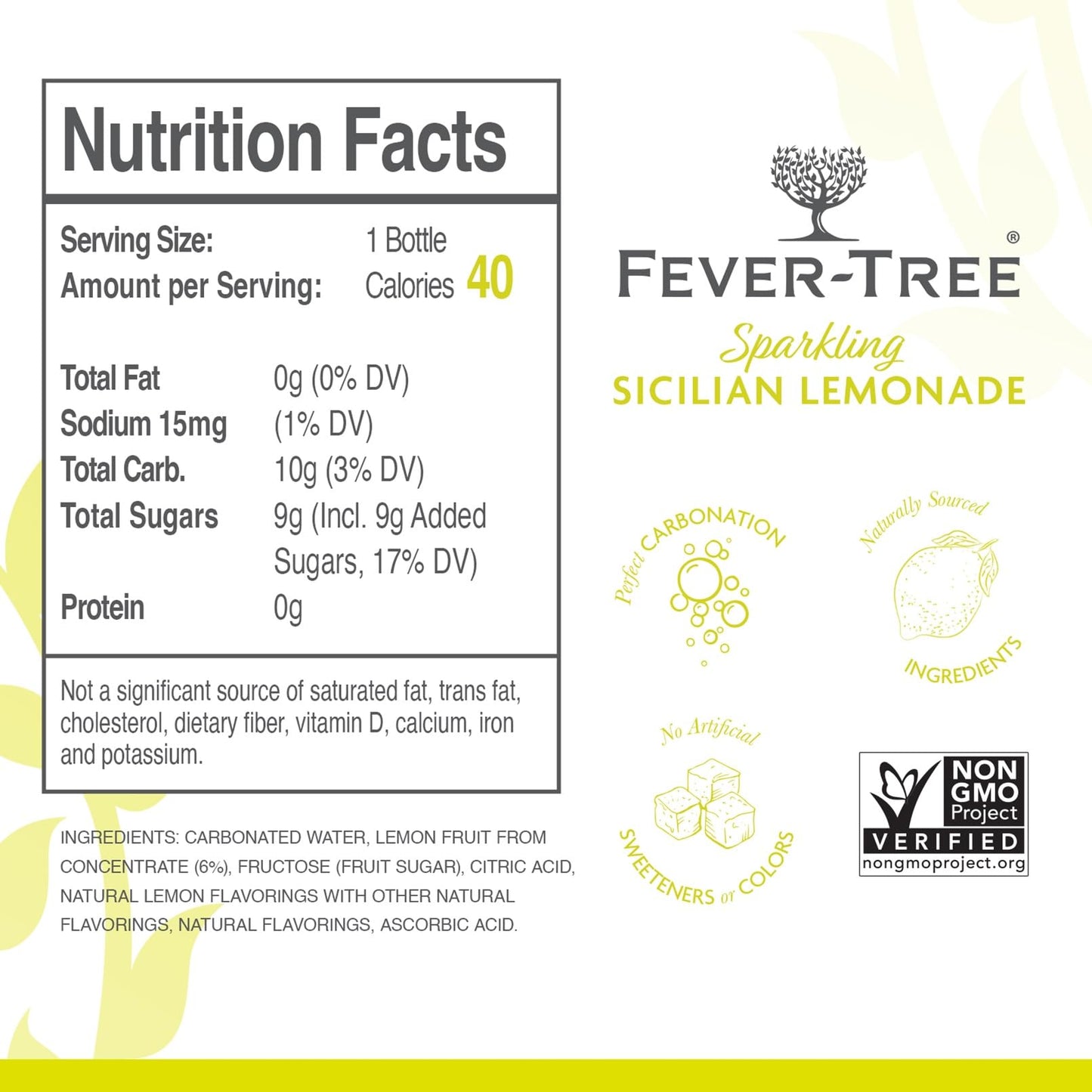 Fever Tree Sparkling Sicilian - Premium Quality Mixer - Refreshing Beverage For Cocktails & Mocktails. Naturally Sourced Ingredients, No Artificial Sweeteners Or Colors - 200 Ml Bottles - Pack Of 24