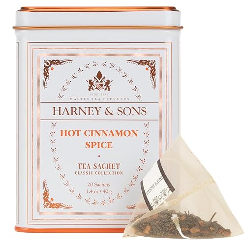 Harney & Sons Classic Hot Cinnamon Spice Tea, 20 Tea Sachets, 1.4 Oz
