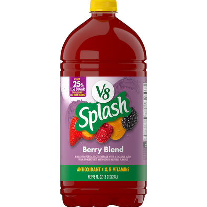 V8 Splash Berry Blend Flavored Juice Beverage, 96 fl oz Bottle