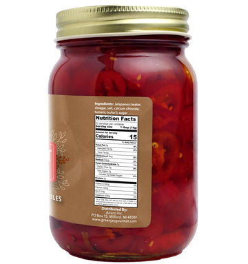 Green Jay Gourmet Pickled Candied Red Jalapeos In A Jar - Fresh Hand Jarred Vegetables For Cooking & Pantry - Pre-Prepared Pickl