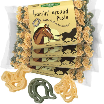 Pastabilities Fun Shaped Pasta for Kids - Horsin' Around Pasta - Stallion and Horshoe Animal Theme, Non-GMO Natural Wheat Pasta,
