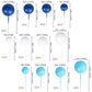 Rssta i Cake Toppers - 30 PCS Foam Ball Mini Balloon Decorations - Blue White - Ideal for Baby Shower, Birthday, Wedding, Anniversary Parties