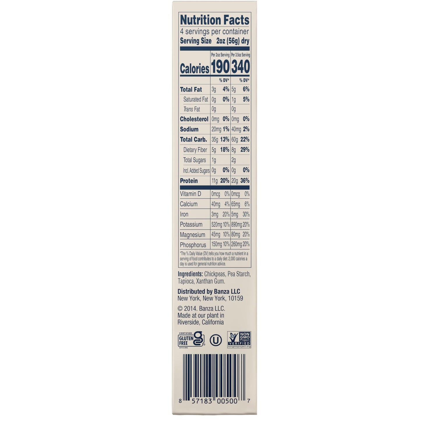 Banza Chickpea Pasta, Cavatappi - Gluten Free Healthy Pasta, High Protein, Lower Carb And Non-Gmo - 8 Ounce (Pack Of 6)