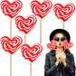 Fruidles Jumbo Swirl Lollipop Red And White Heart Design, Party Bag Fillers, Individually Wrapped, 80G (6-Pack)
