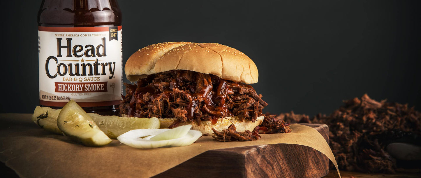 Head Country Bar-B-Q Sauce, Hickory Smoke Soy Free, Gluten Free Bbq Sauce With No Preservatives Smoky & Sweet Championship Barbecue Sauce For Ribs, Pork, Sausage & Brisket 160 Ounce, Pack Of 4