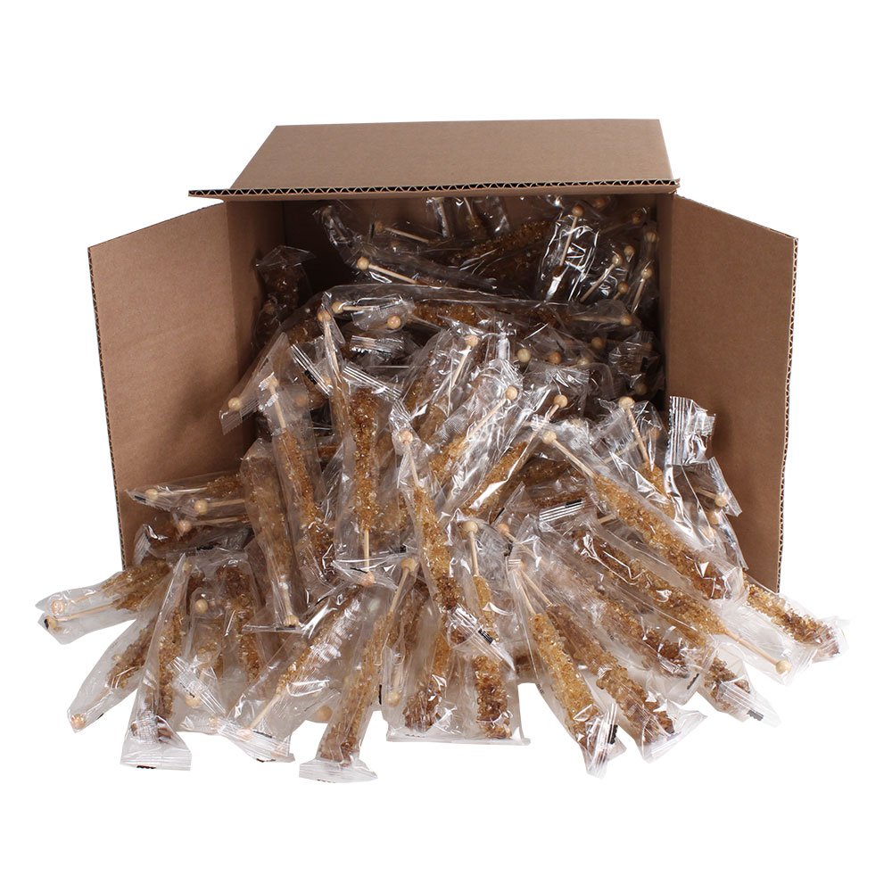 Espeez Extra Large Rock Candy Sticks - 144 Count Root Beer Lollipops - Individually Wrapped for Parties, Buffets, and Celebrations