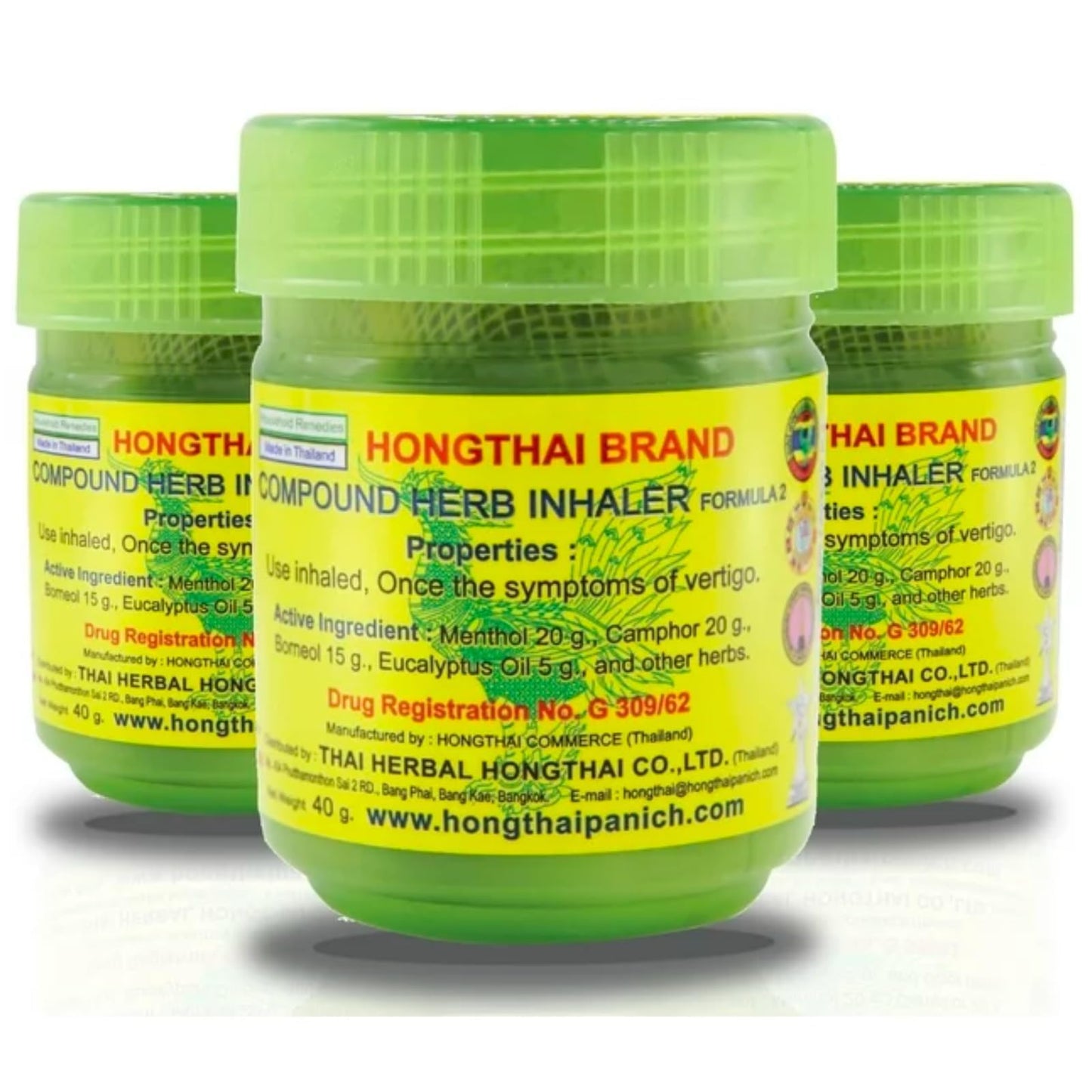 Hong Thai Traditional Thai Herbal Inhaler (Pack Of 3)