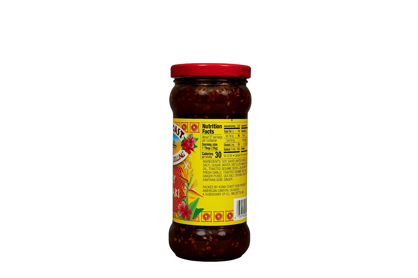 Kona Coast Spicy Teriyaki Marinade & Grilling Sauce | Artificial Flavor & Color Free | 14.5 Ounce Jar (Pack Of 6)