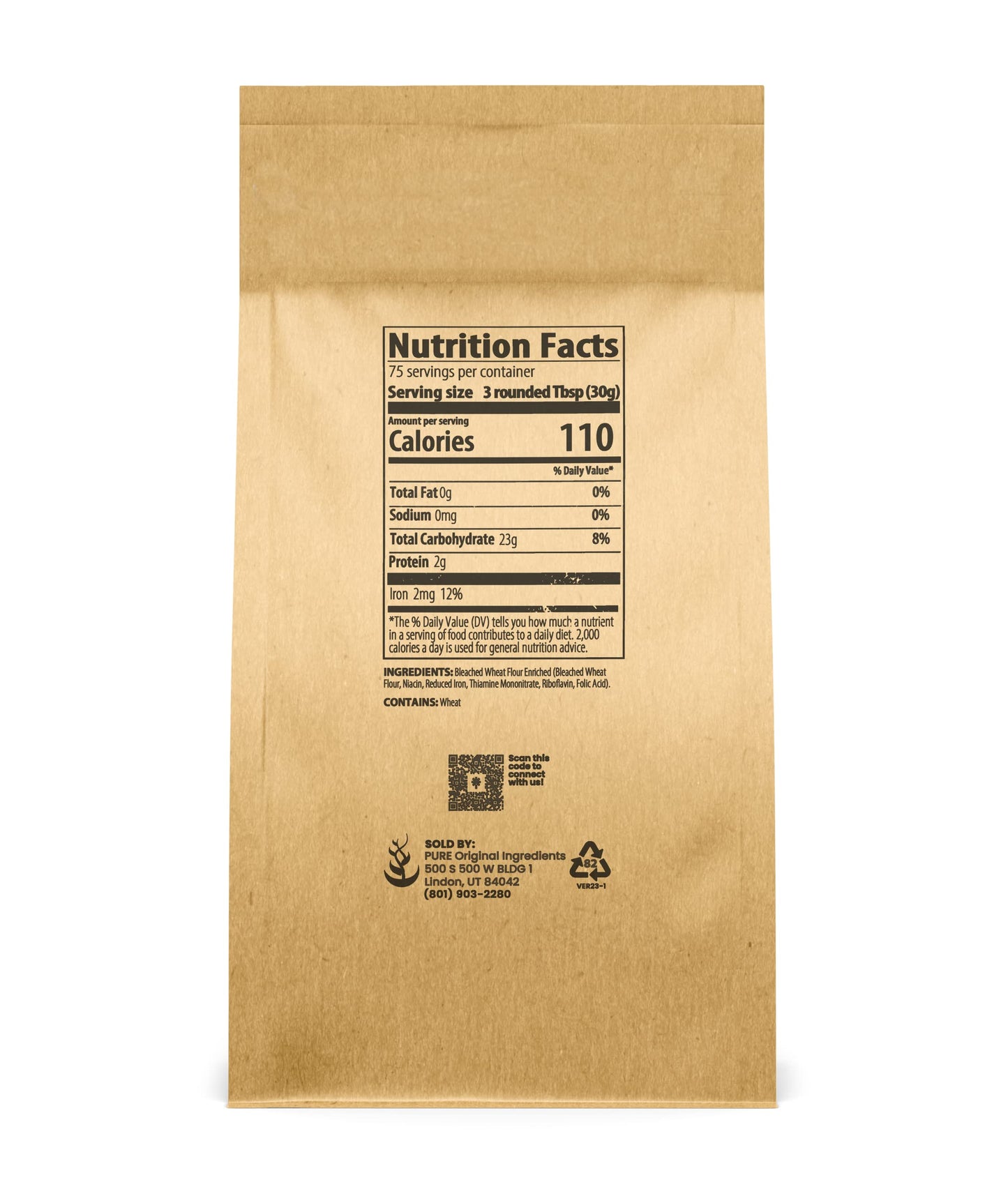Pure Original Ingredients Cake Flour (5 Lb) Enriched Wheat Flour, Non-Gmo
