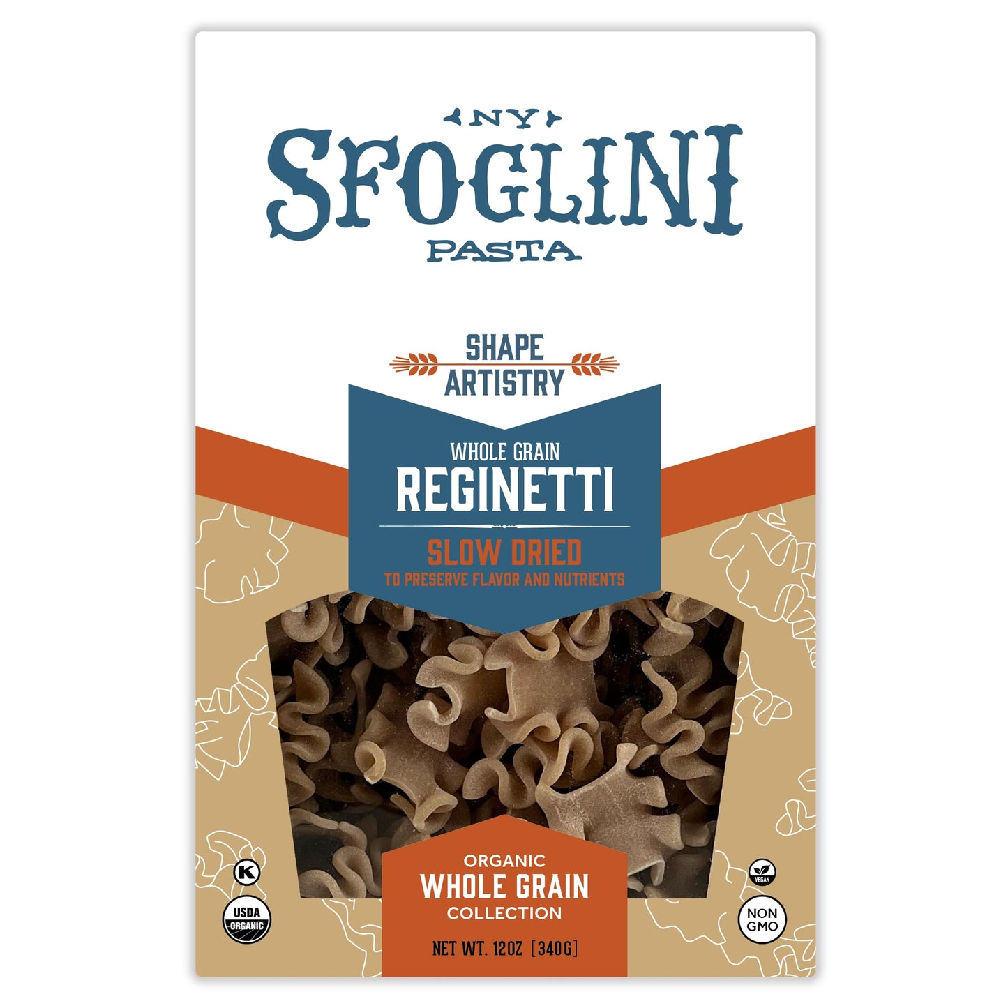 Sfoglini Organic Whole Grain Pasta Variety Pack - Radiators & Reginetti, 12 Ounce (Pack of 4)