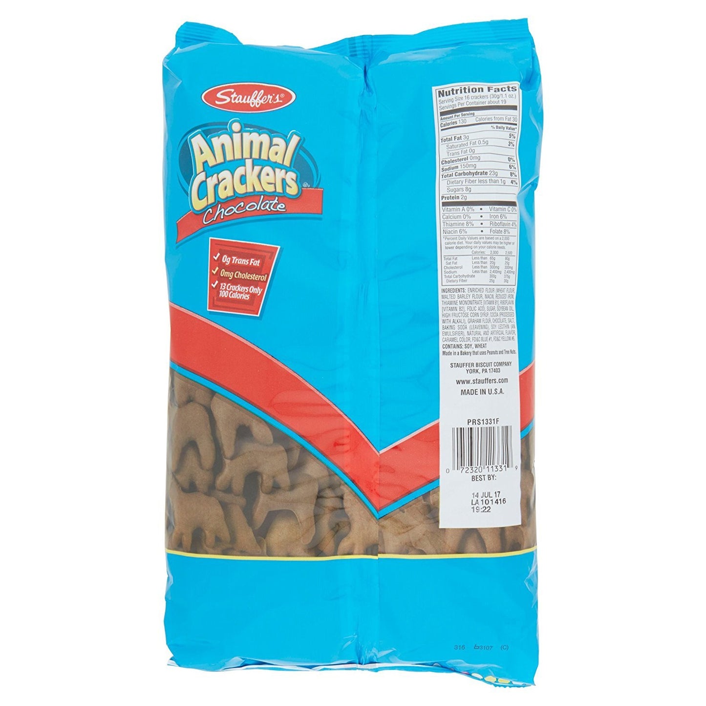 Stauffers, Animal Crackers, Chocolate, 20oz Bag (Pack of 4)