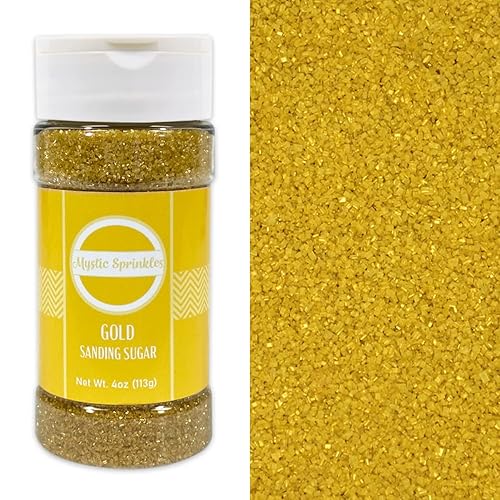 Mystic Sprinkles Sanding Sugar 4Oz Bottles (Gold Sanding Sugar 4Oz)