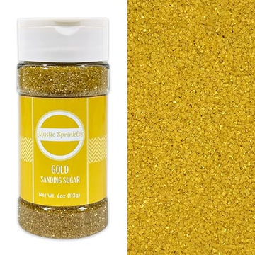 Mystic Sprinkles Sanding Sugar 4Oz Bottles (Gold Sanding Sugar 4Oz)